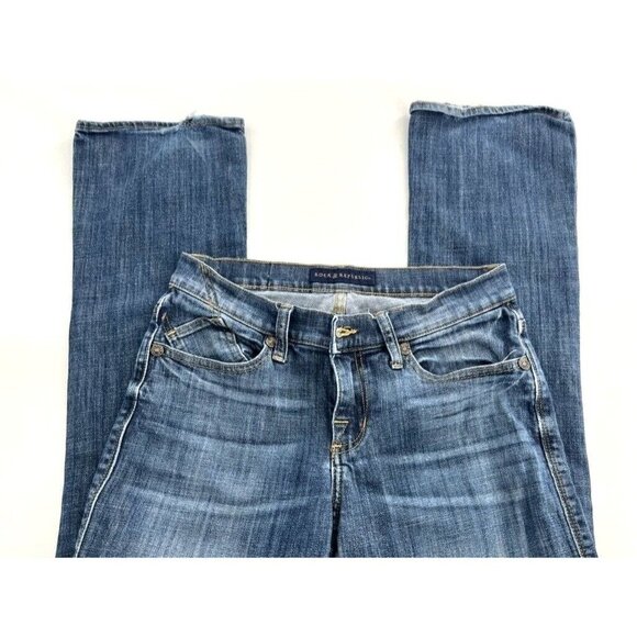 Rock & Republic Kasandra Jeans Size 6S Dark Distressed Bootcut Western - Picture 3 of 9